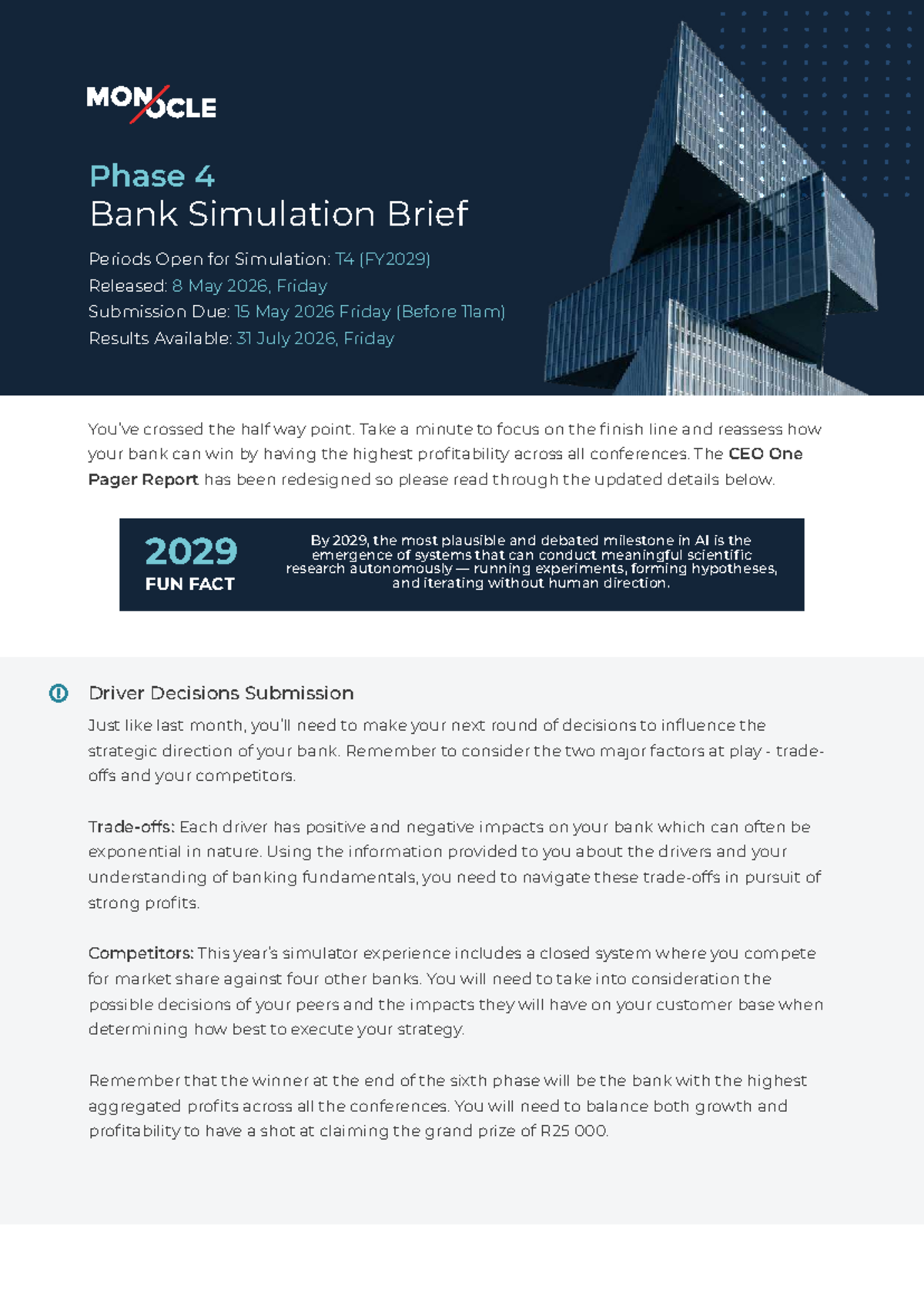 T4 Bank Simulation Brief: Strategies for Profitability in FY2029 - Studocu
