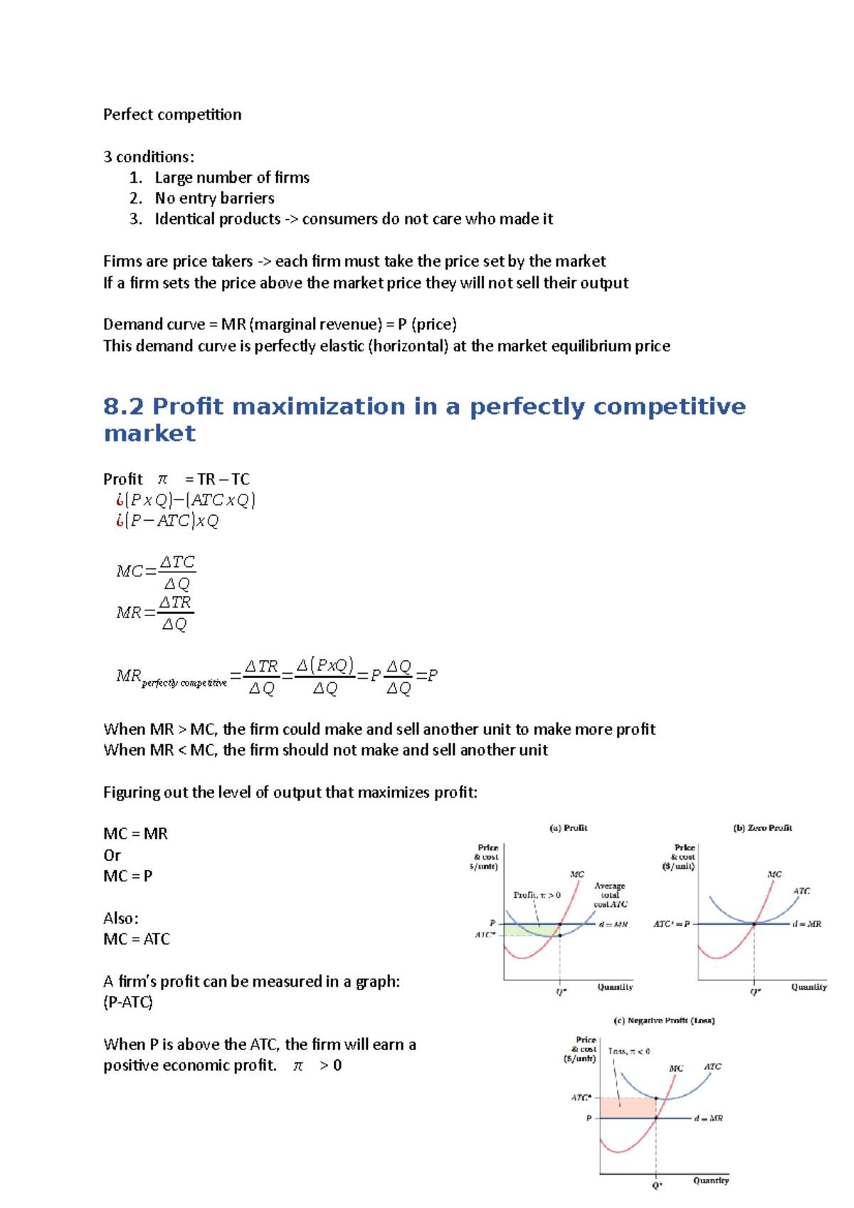 Chapter 8: Perfect Competition and Profit Maximization Analysis ...