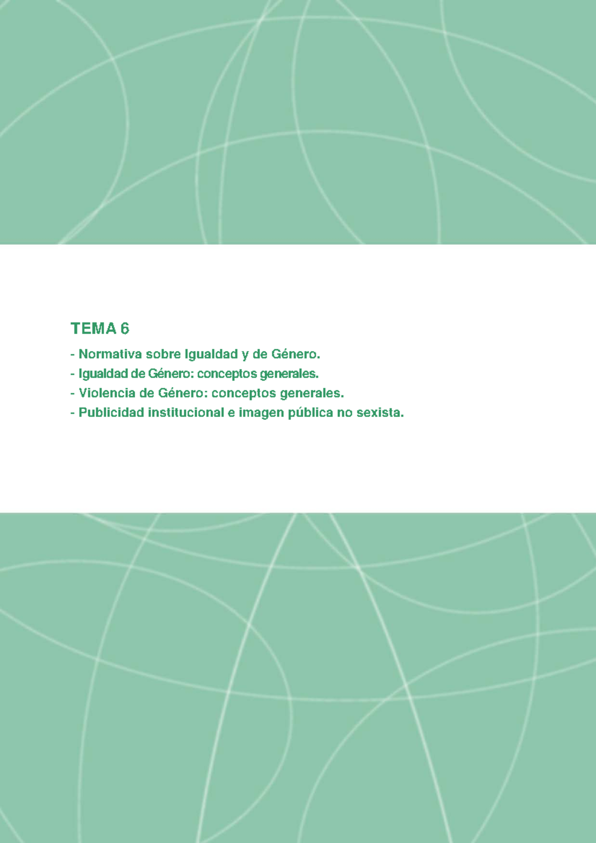 Igualdad de Género: Conceptos y Normativa - Tema 6 - Studocu