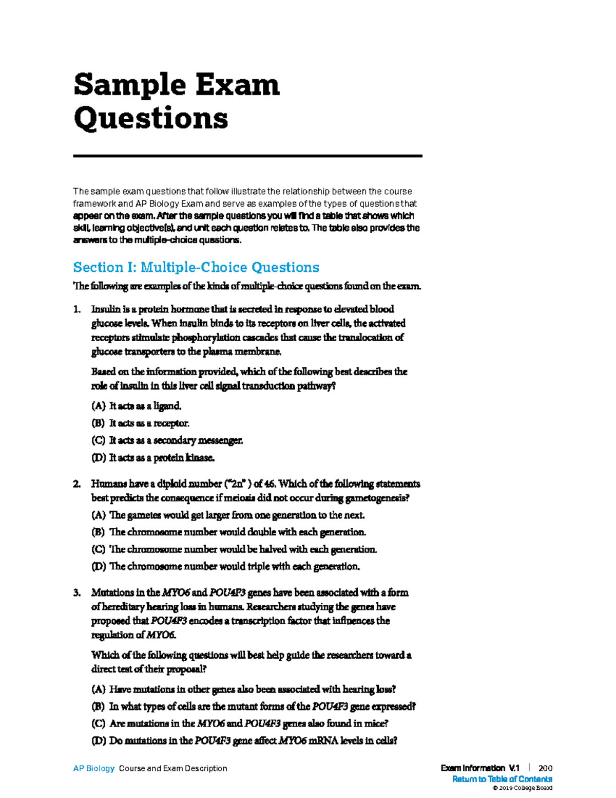 AP Biology (APBIO) Sample Exam Questions and Answers Guide - Studocu