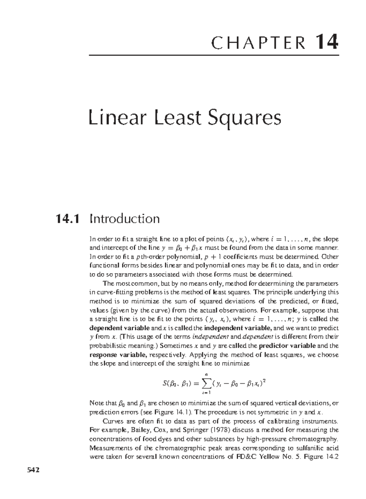 C H A P T E R 14: Linear Least Squares in Math Stats (3ed) - Studocu