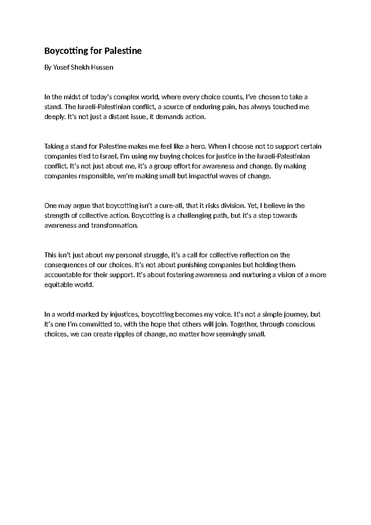 Portfolio - Boycotting for Palestine & Millennial Entrepreneurship ...