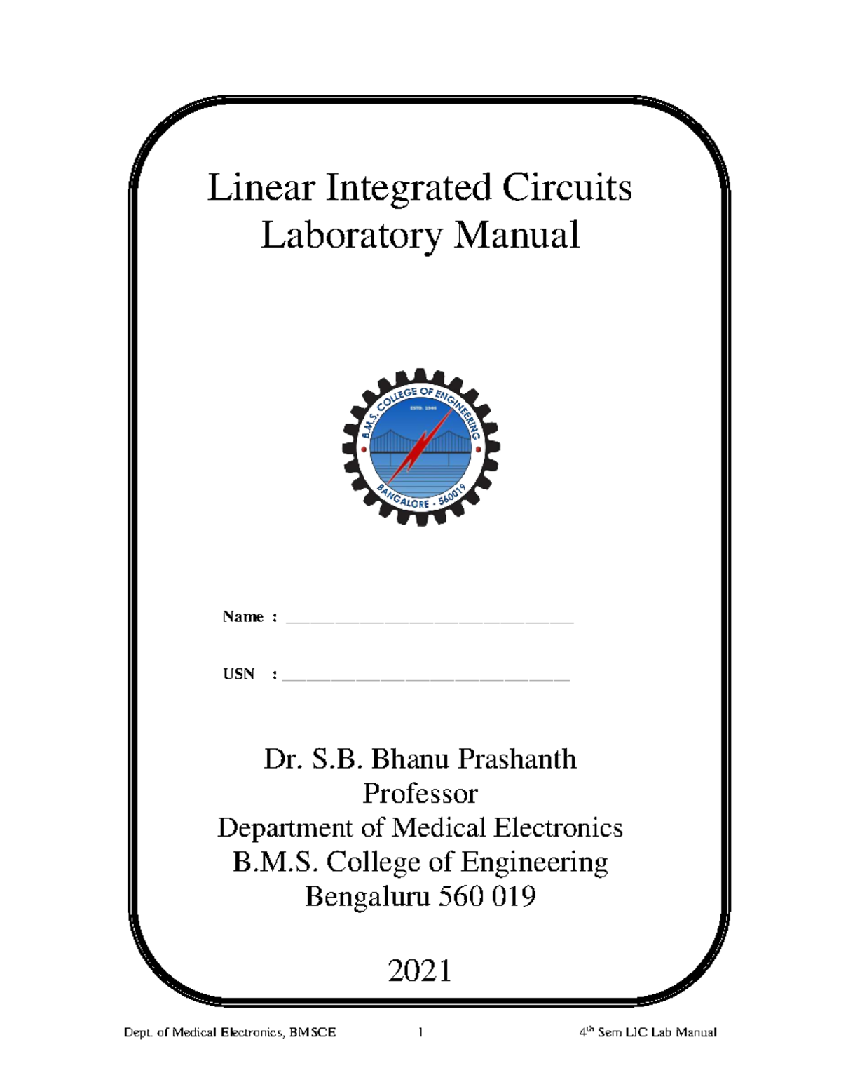 4th Sem LIC Lab Manual - Linear Integrated Circuits 2021 - Studocu