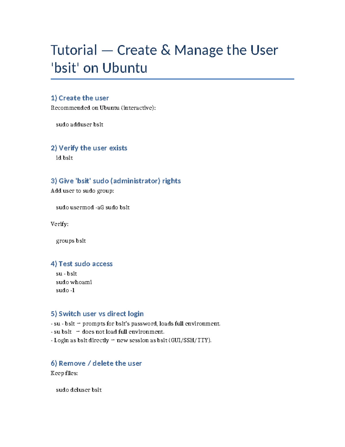 Ubuntu User Management Tutorial: Creating & Managing Users - Studocu