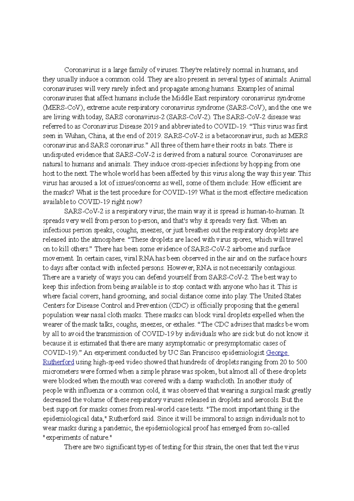 Gbio 101 - Lecture Notes on the Spread of SARS-CoV-2 and COVID-19 - Studocu