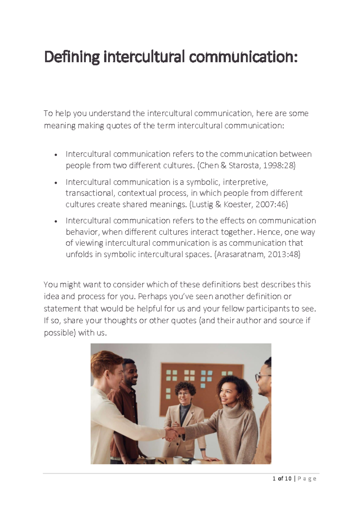 COMM 301: Defining Intercultural Communication in Global Contexts - Studocu