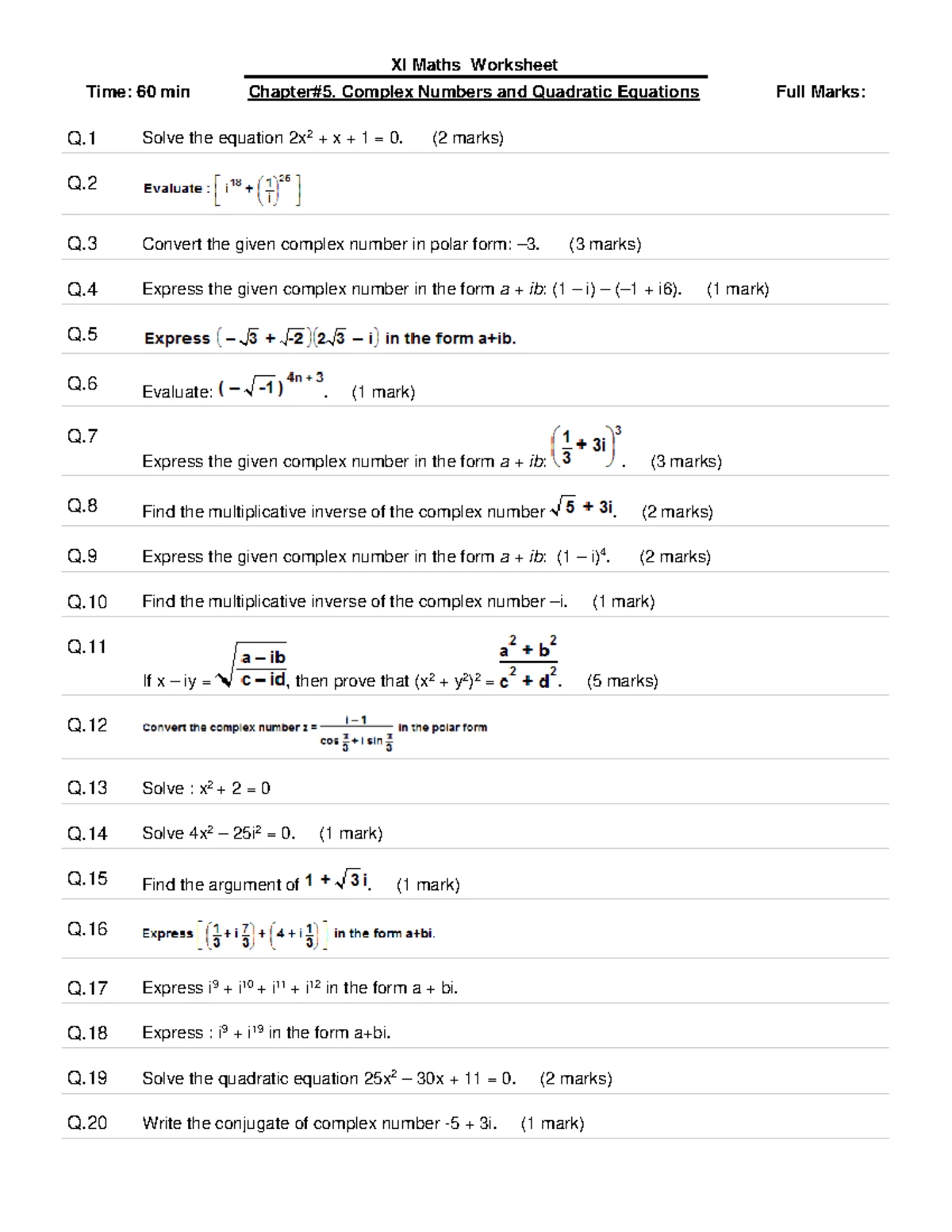 CBSE Class 11 Mathematics Worksheet: Exploring Binomial Theorem ...