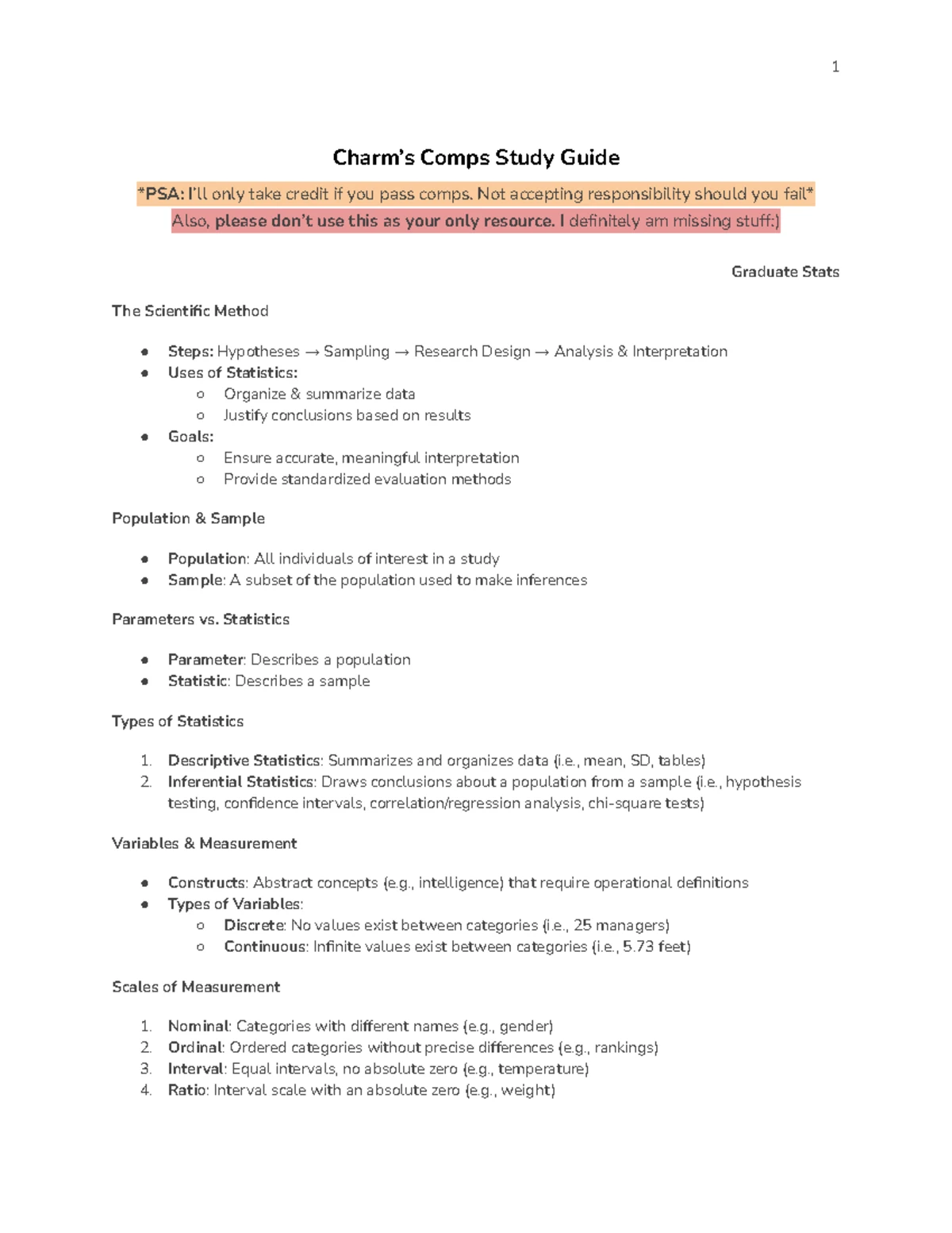 Comprehensive Guide to Org Psych Concepts & Research Methods - Studocu
