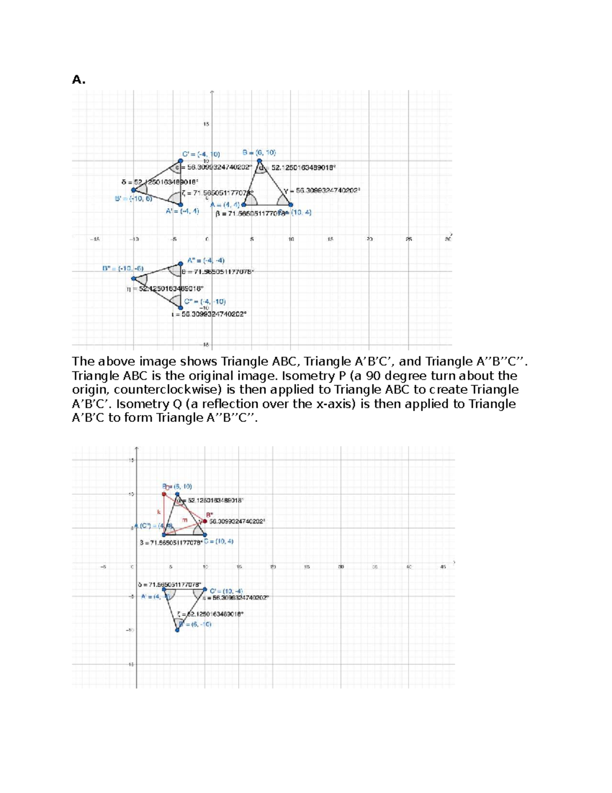 C992 College Geometry Task 4: Isometries of Triangle ABC - Studocu