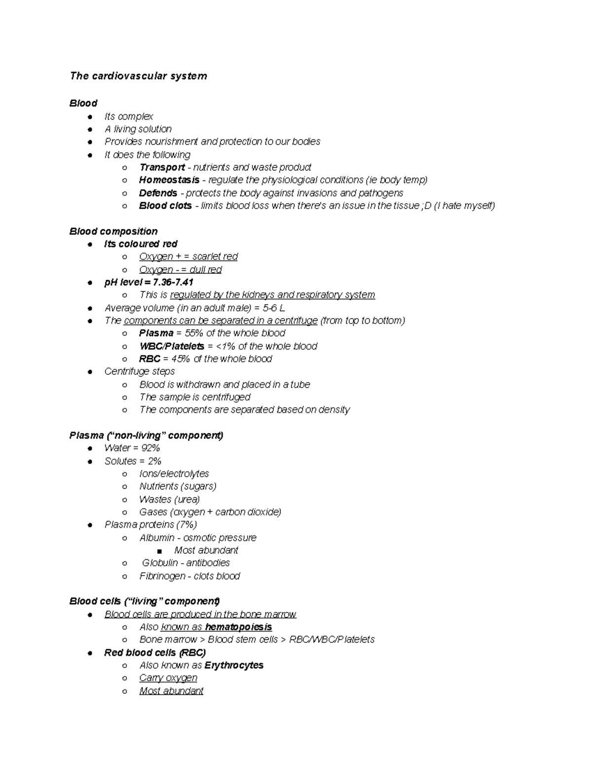 BIOL 1700: Cardiovascular System Exam #2 Study Guide - Studocu