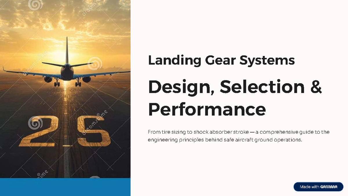 Design, Selection, and Performance of Landing Gear Systems - Studocu