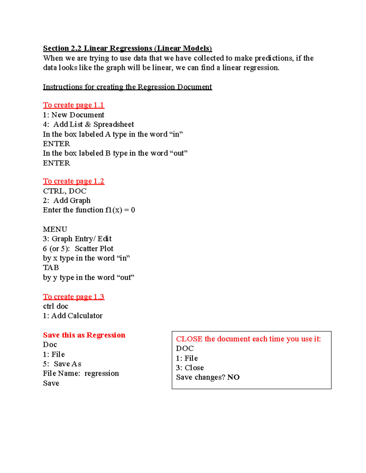 College Algebra 1020: Linear Regressions and Models Guide - Studocu
