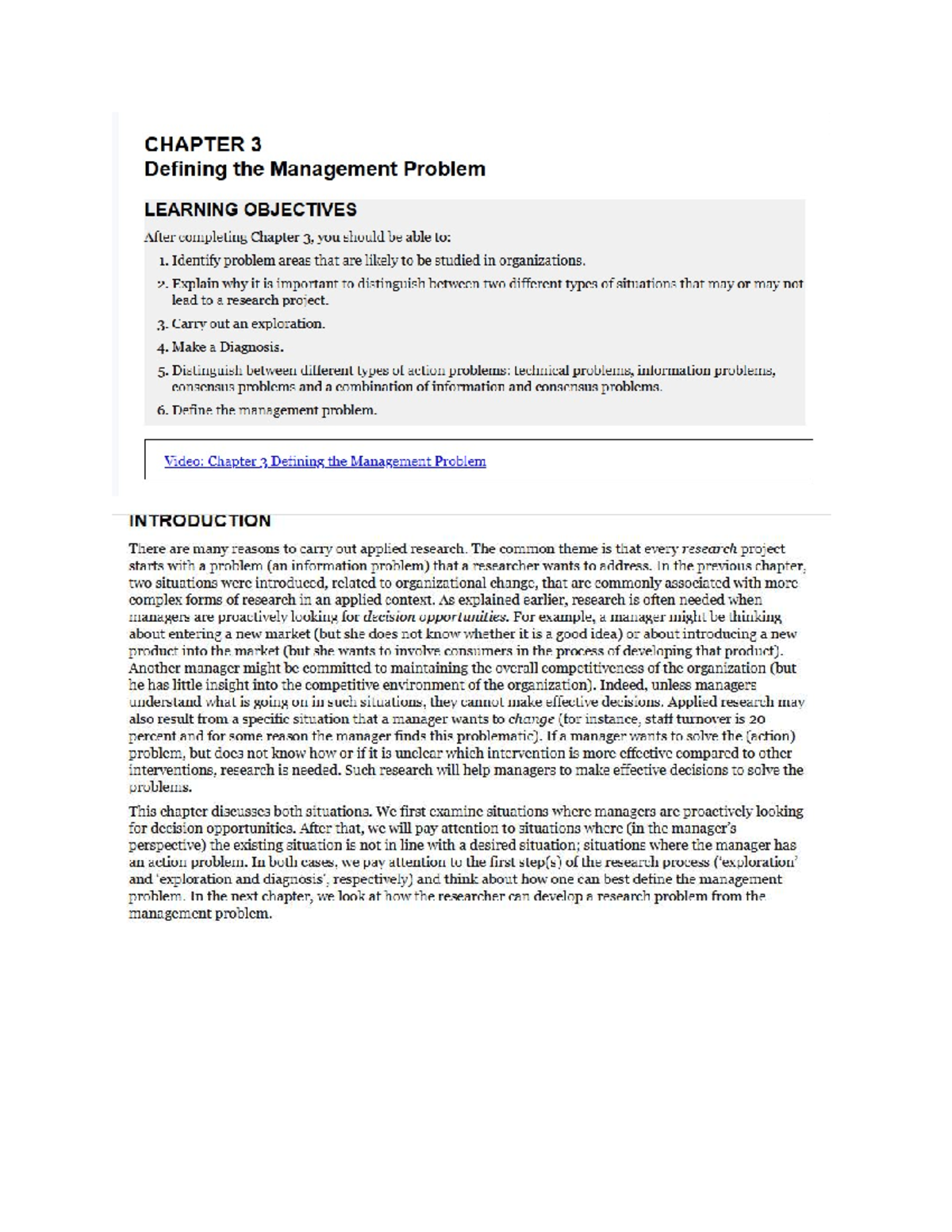 CH 3: Defining the Management Problem - Research Methodology Insights ...