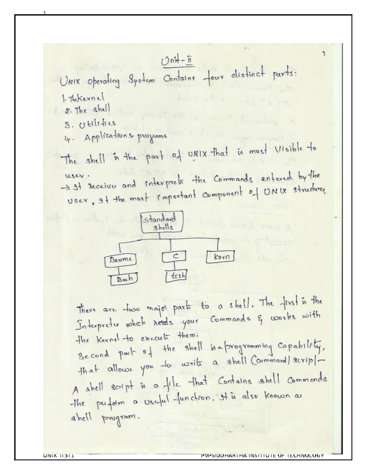 Unit 2 UNIX IT5T1 Notes: Shell Scripting & Control Structures - Studocu