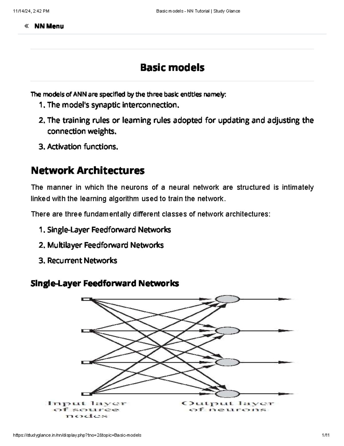 Basic Models of Neural Networks: A Comprehensive Study Guide (NN) - Studocu