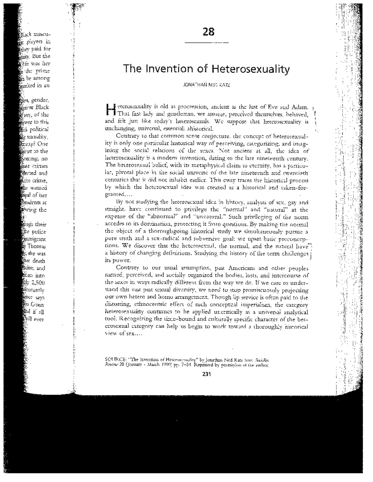 the invention of heterosexuality - WMST 1002H - Studocu