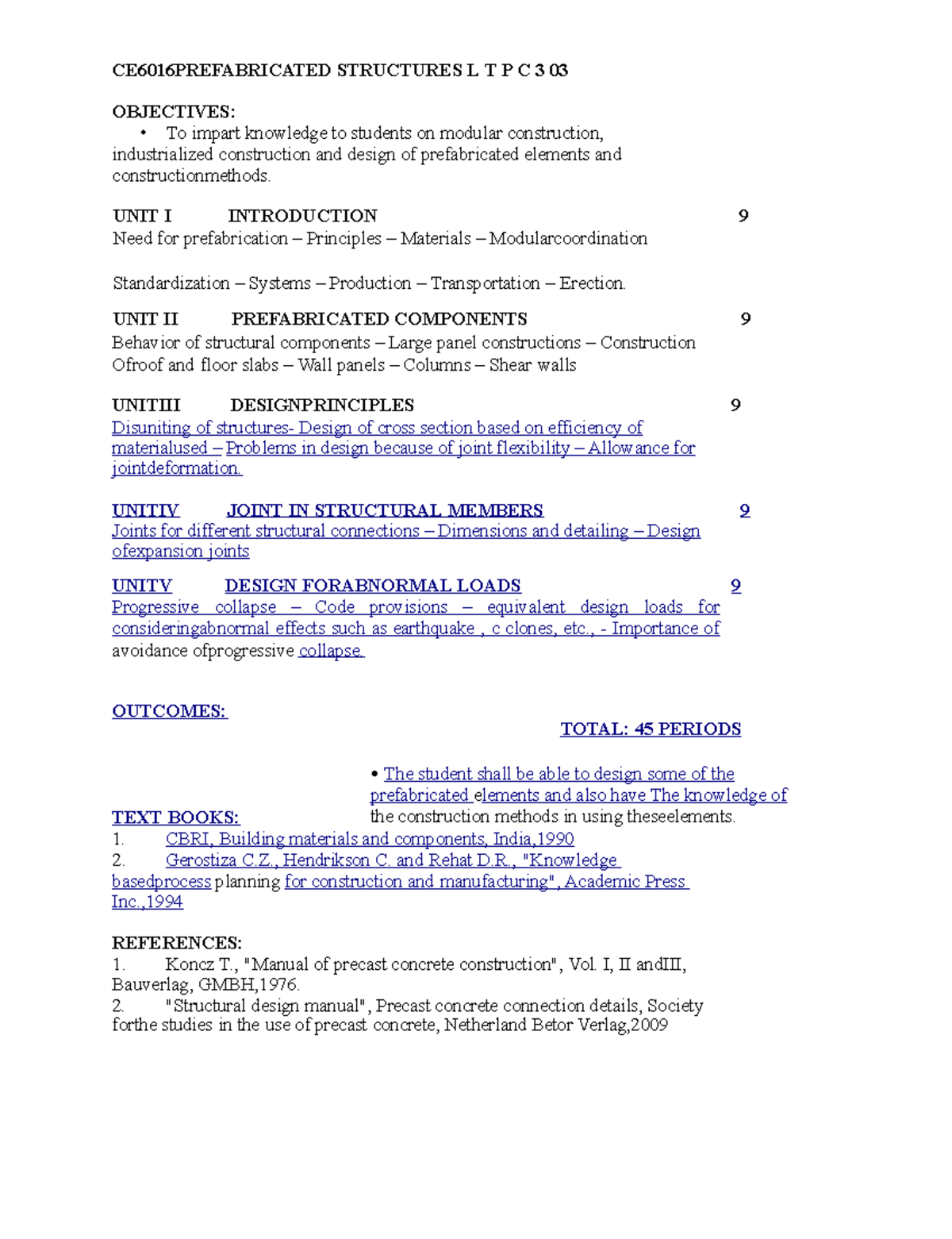 CE6016 - Final Exam Notes on Prefabricated Structures Design - Document Preview