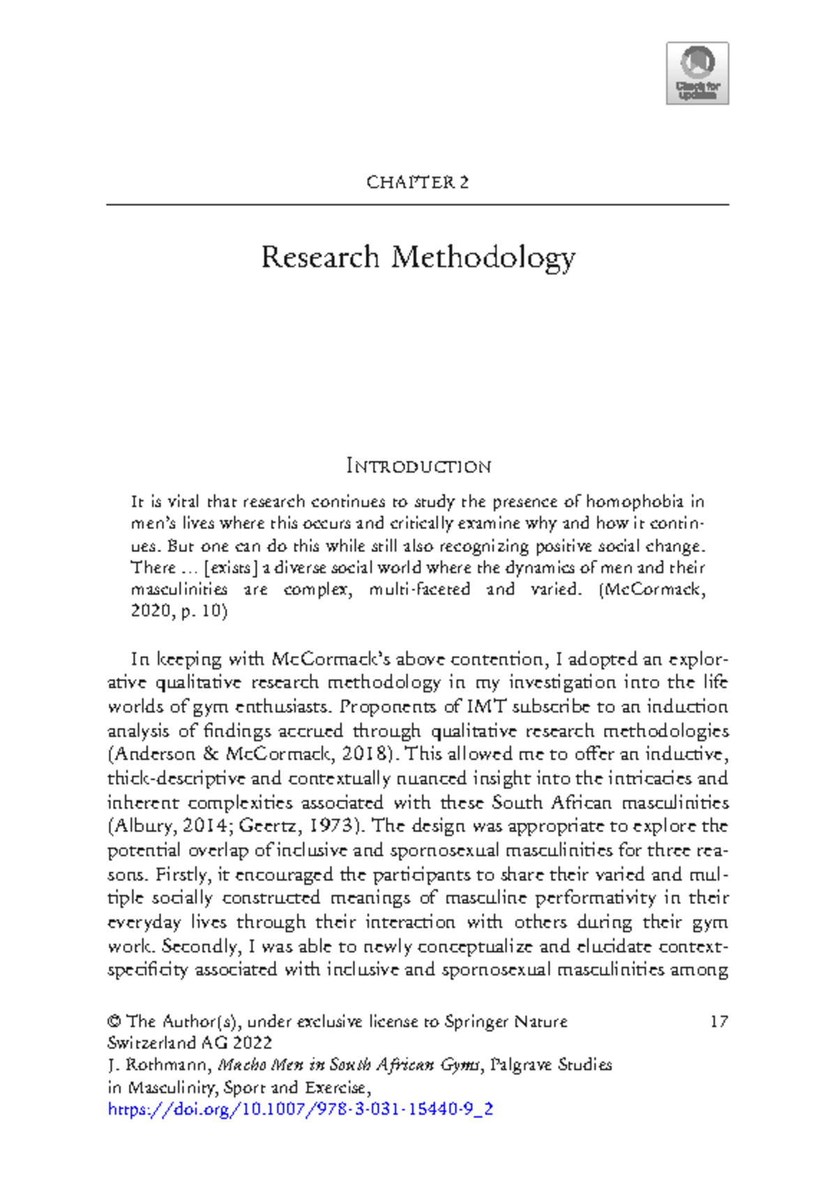 Rothmann+ 2022 +Chapter+2 - 17 CHAPTER 2 Research Methodology ...