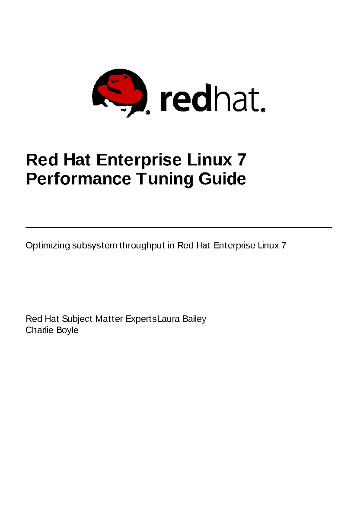 Red Hat Enterprise Linux 7 Performance Tuning Guide: Optimization ...
