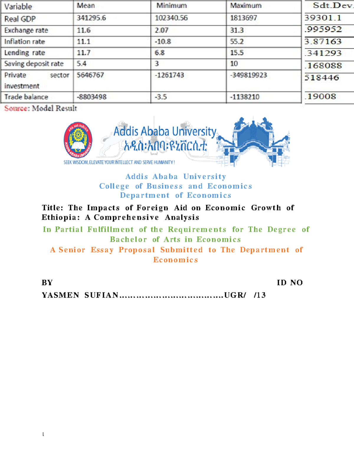 ECO 101: The Impact of Foreign Aid on Economic Growth in Ethiopia - Studocu
