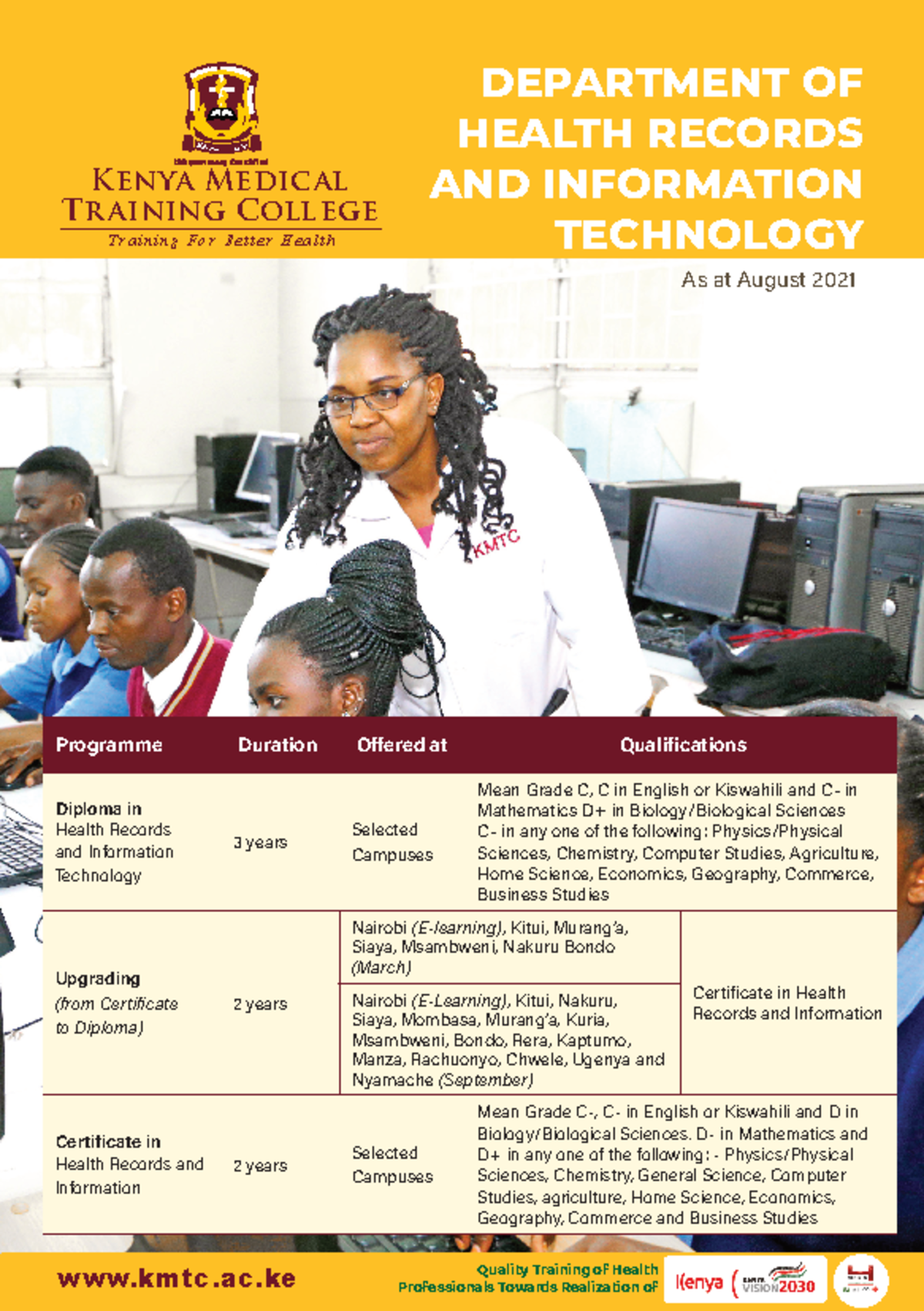 KMTC Department of Health Records and Information Technology - kmtc.ac ...