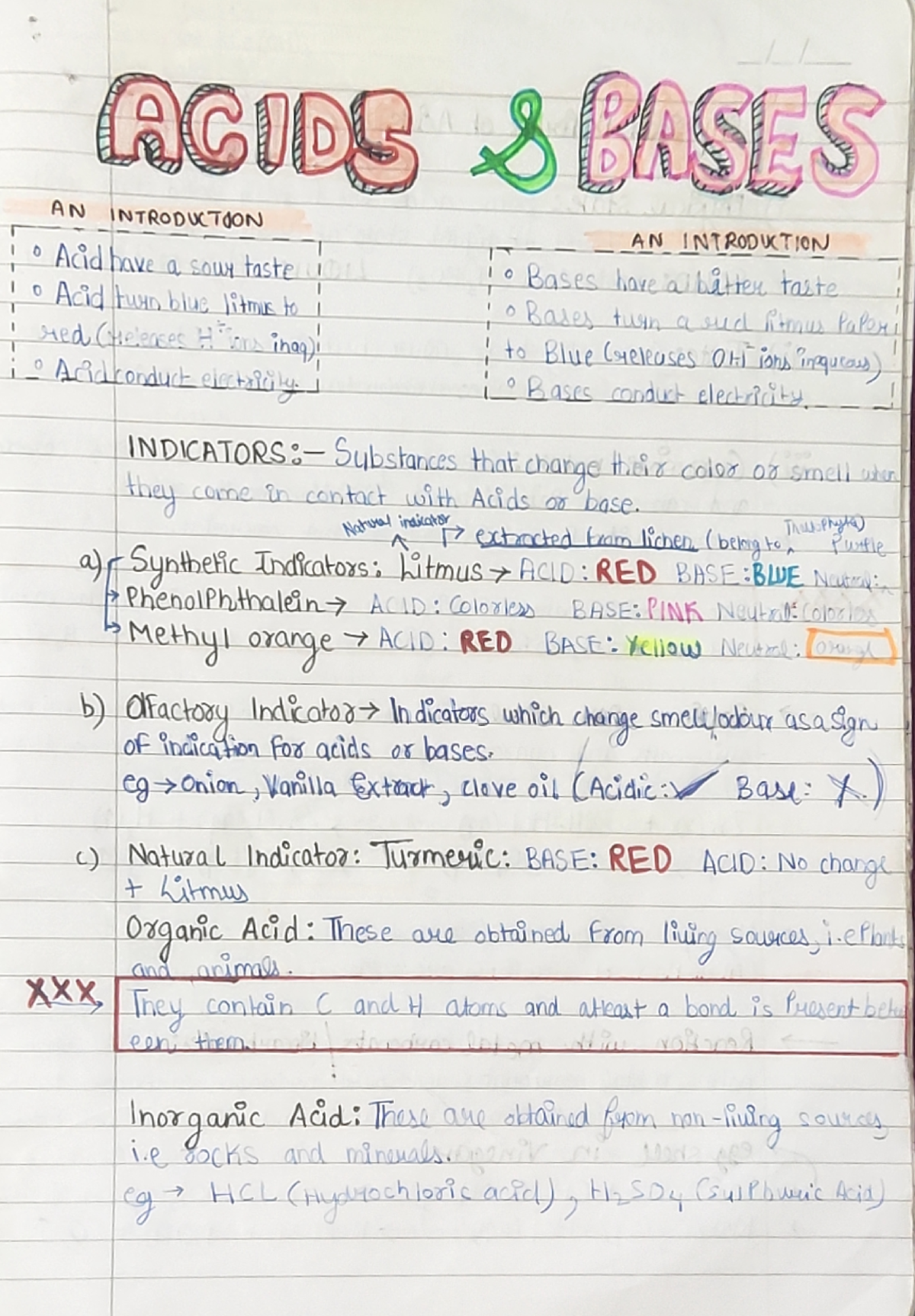 Acids And Bases Chemistry Notes