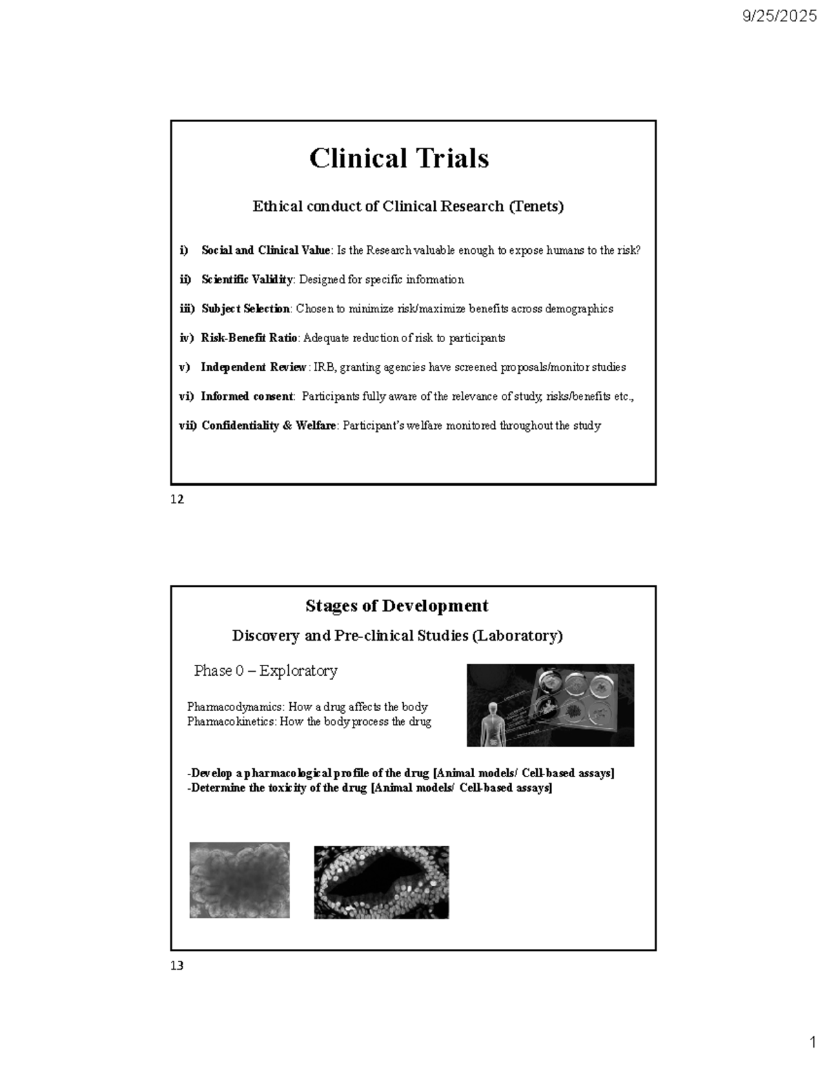 BIO 328: Overview of Ethical Conduct and Phases in Clinical Trials ...