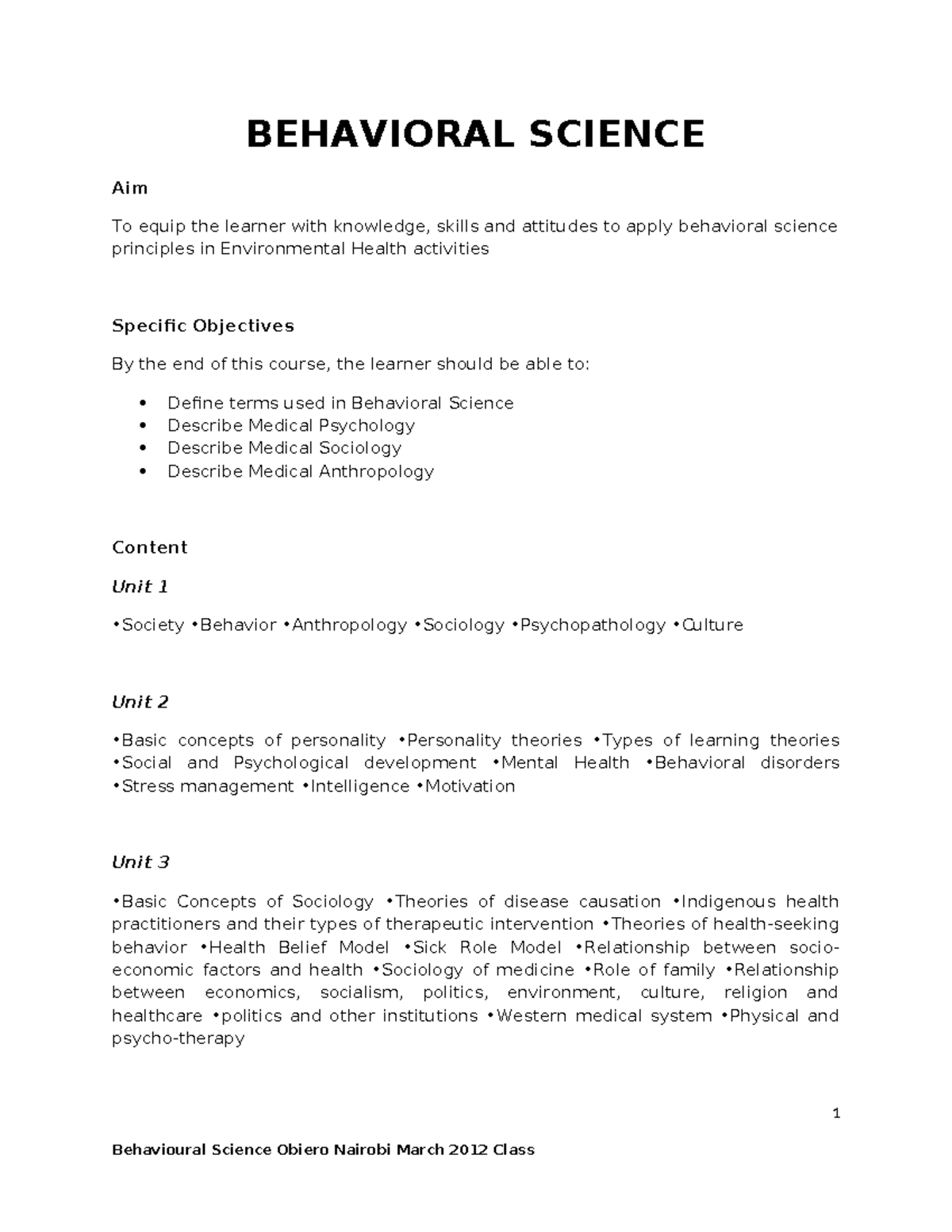Behavioral Science 2014-1-1 - Key Concepts and Learning Objectives ...
