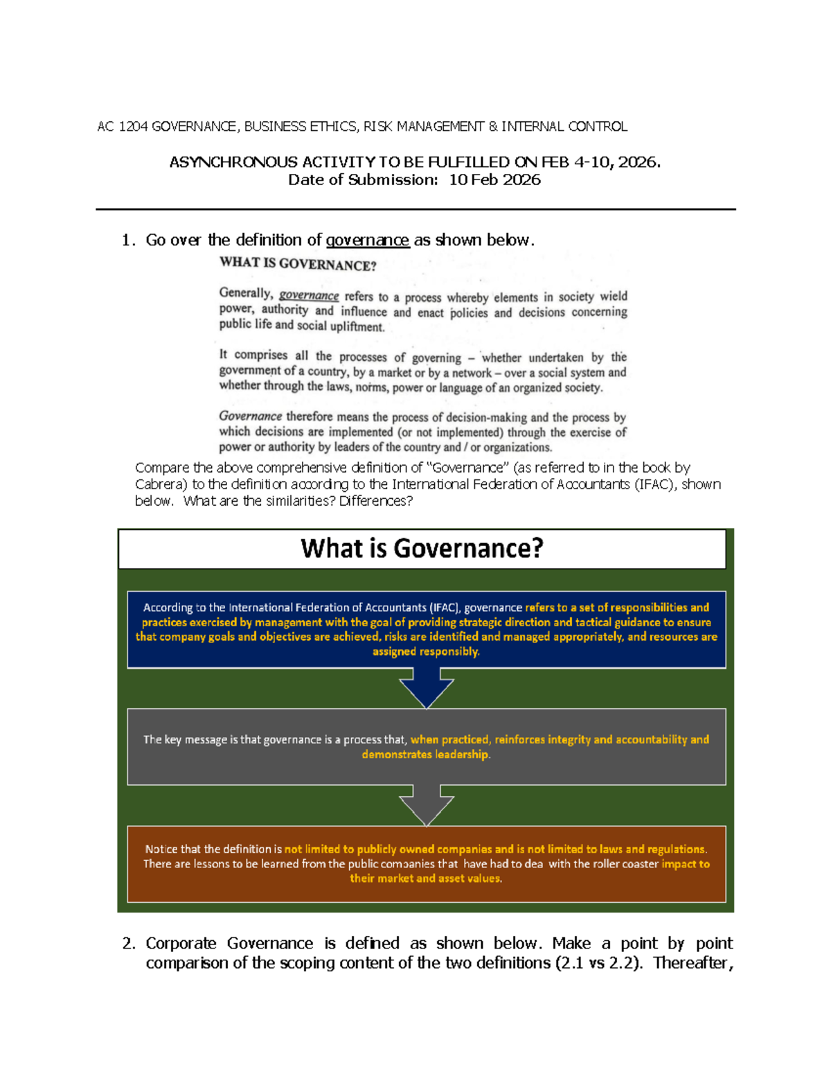 AC 1204 Async Activity: Governance, Ethics & Risk Management Analysis ...