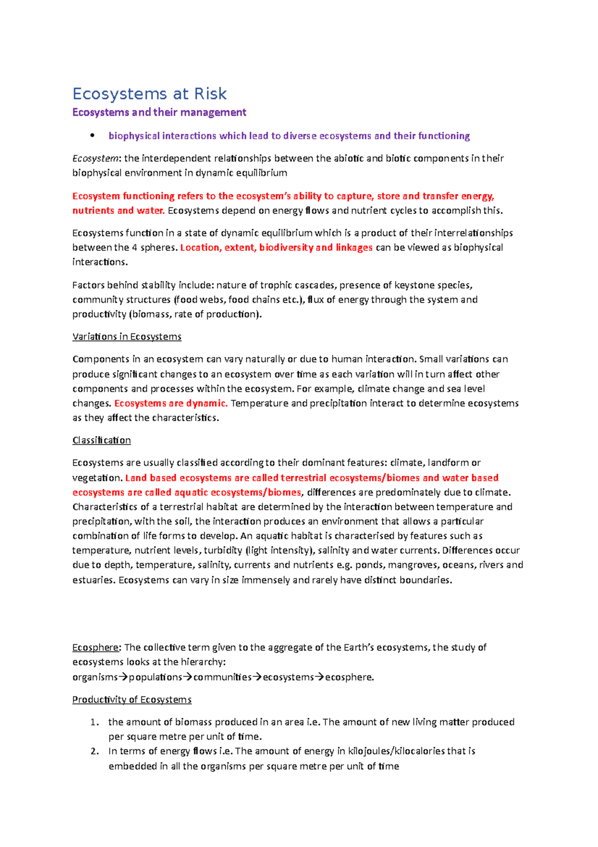Ecosystems at Risk: Dynamics, Functioning, and Management Insights ...