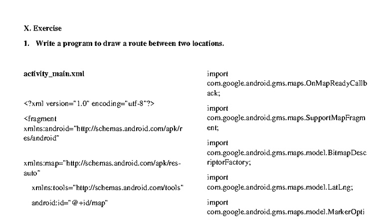 EX 32 - Drawing Routes Between Locations in Android Maps API - Studocu