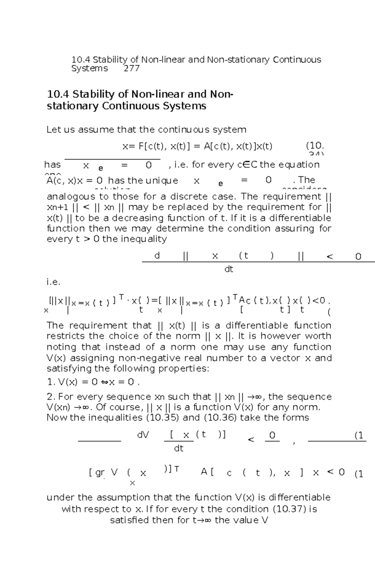 Stability of Continuous Systems: Insights from Modern Control Theory ...