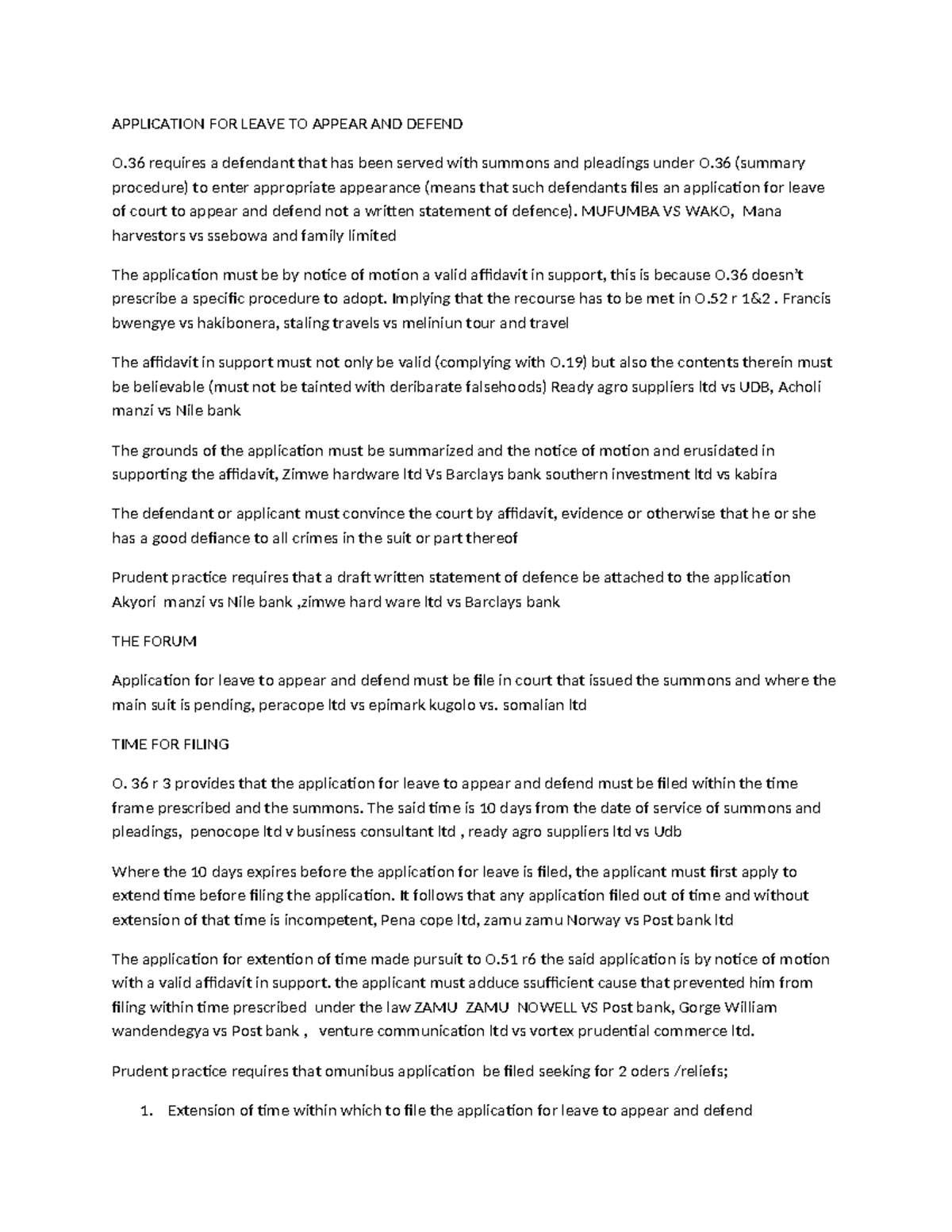 Application for Leave to Appear and Defend: Key Considerations and ...