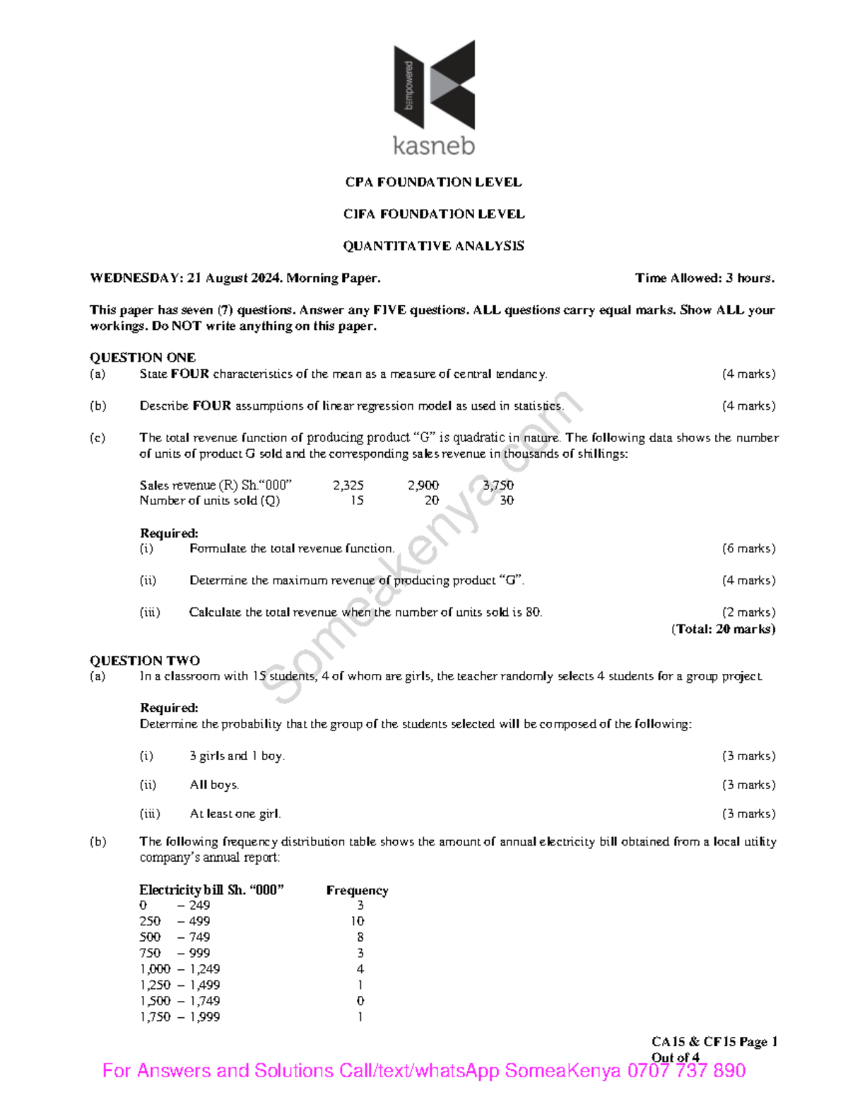 Pst-QA-Collection - Analysis of Quantitative Analysis Exam Questions ...