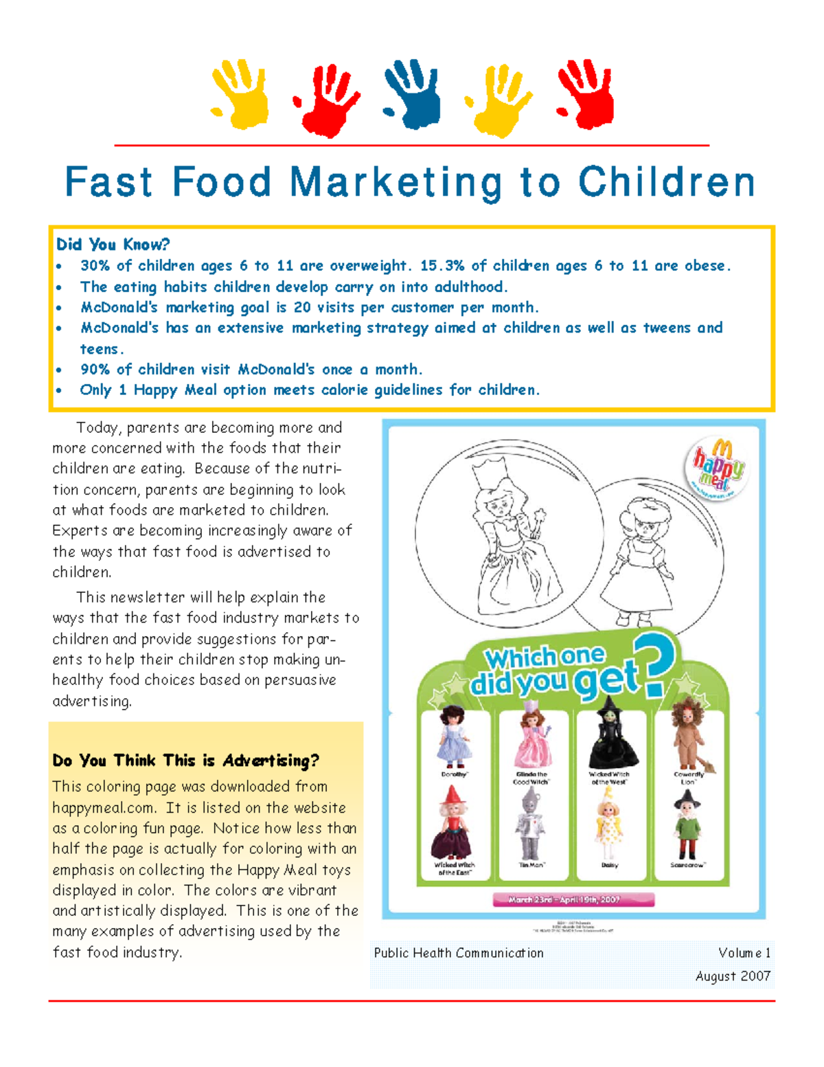 Fast Food Marketing to Children: Impacts and Strategies (PHC 101) - Studocu