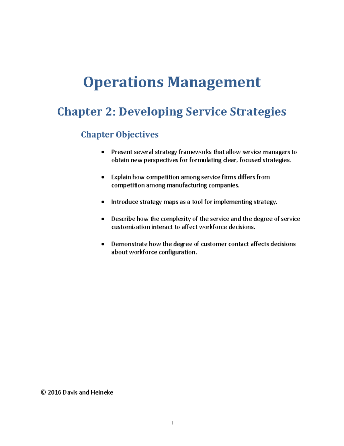 02- Service Strategy Development and Key Frameworks in Operations - Studocu
