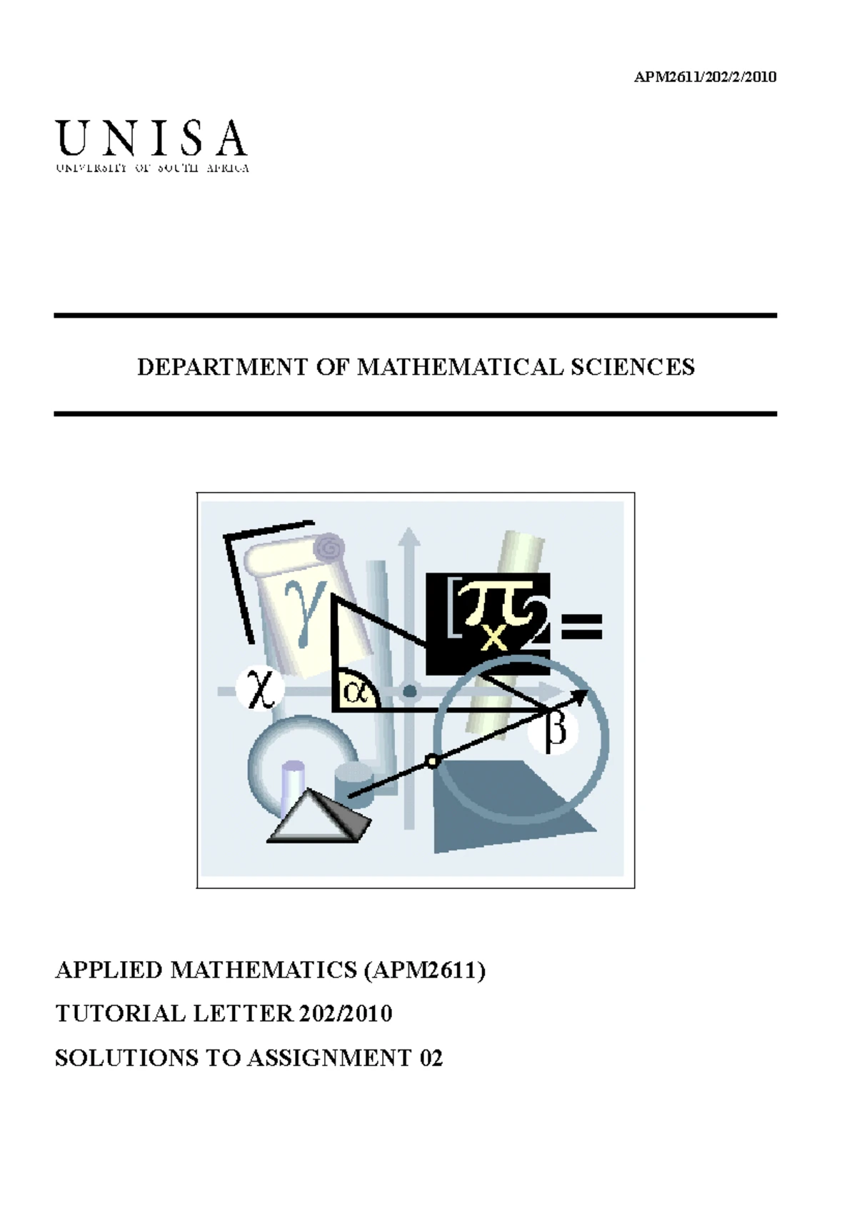 2019 Assignment 2 solutions - APM2611 - Unisa - Studocu