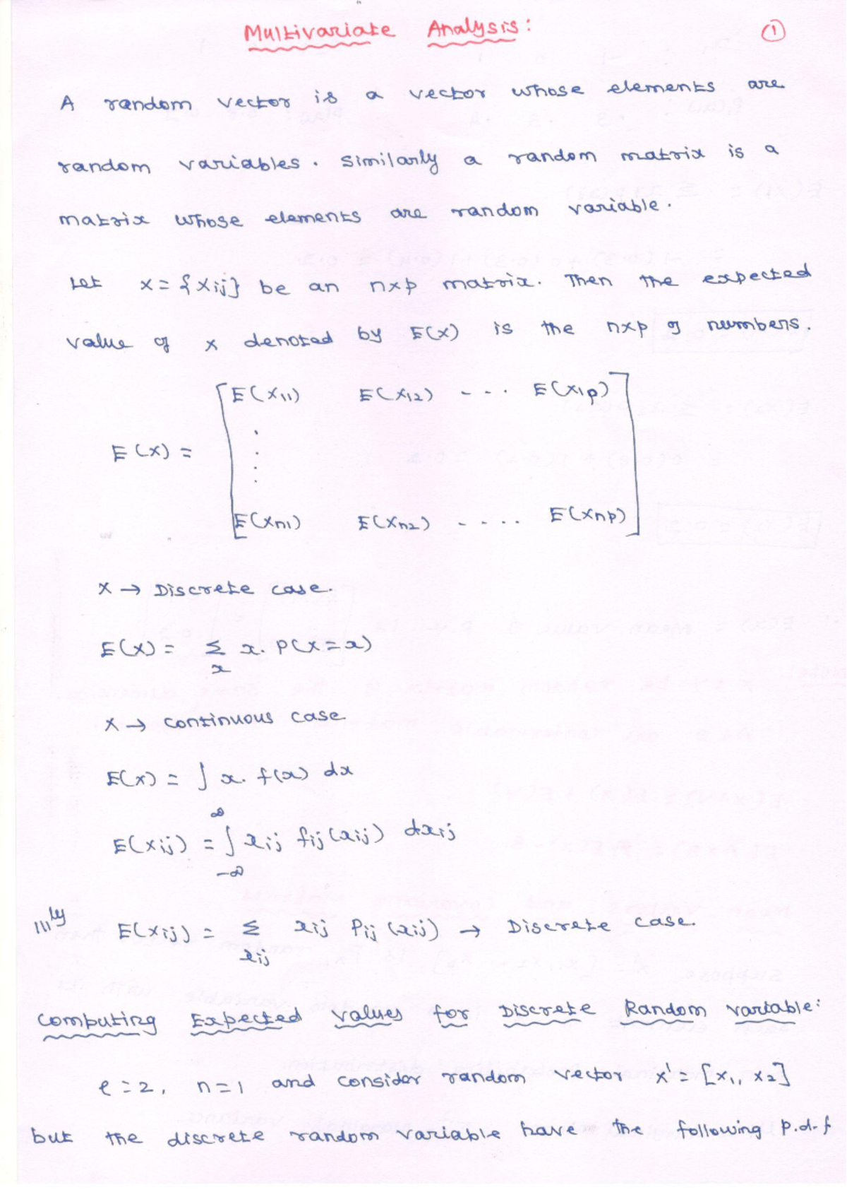 Advanced Multivariate Analysis Concepts and Expected Values Insights ...