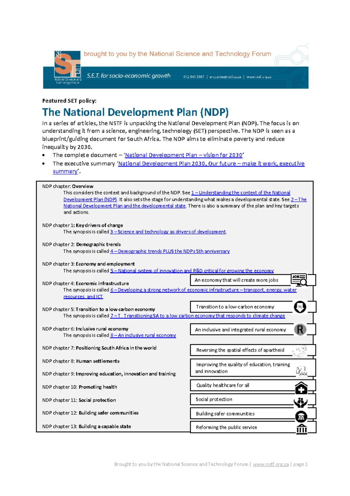 NDP 2030: Comprehensive Overview and Key Insights on Development - Studocu