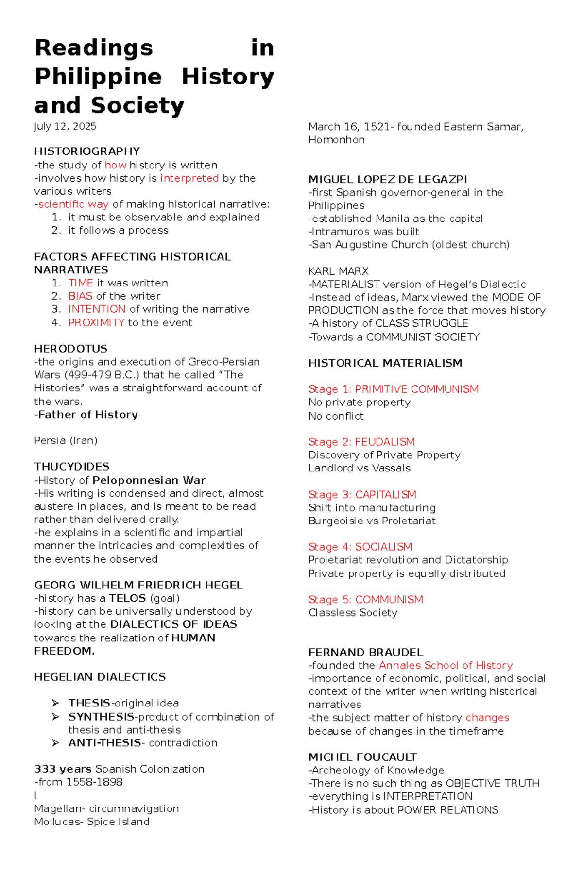 CBRC - Readings in Philippine History and Historiography - Studocu