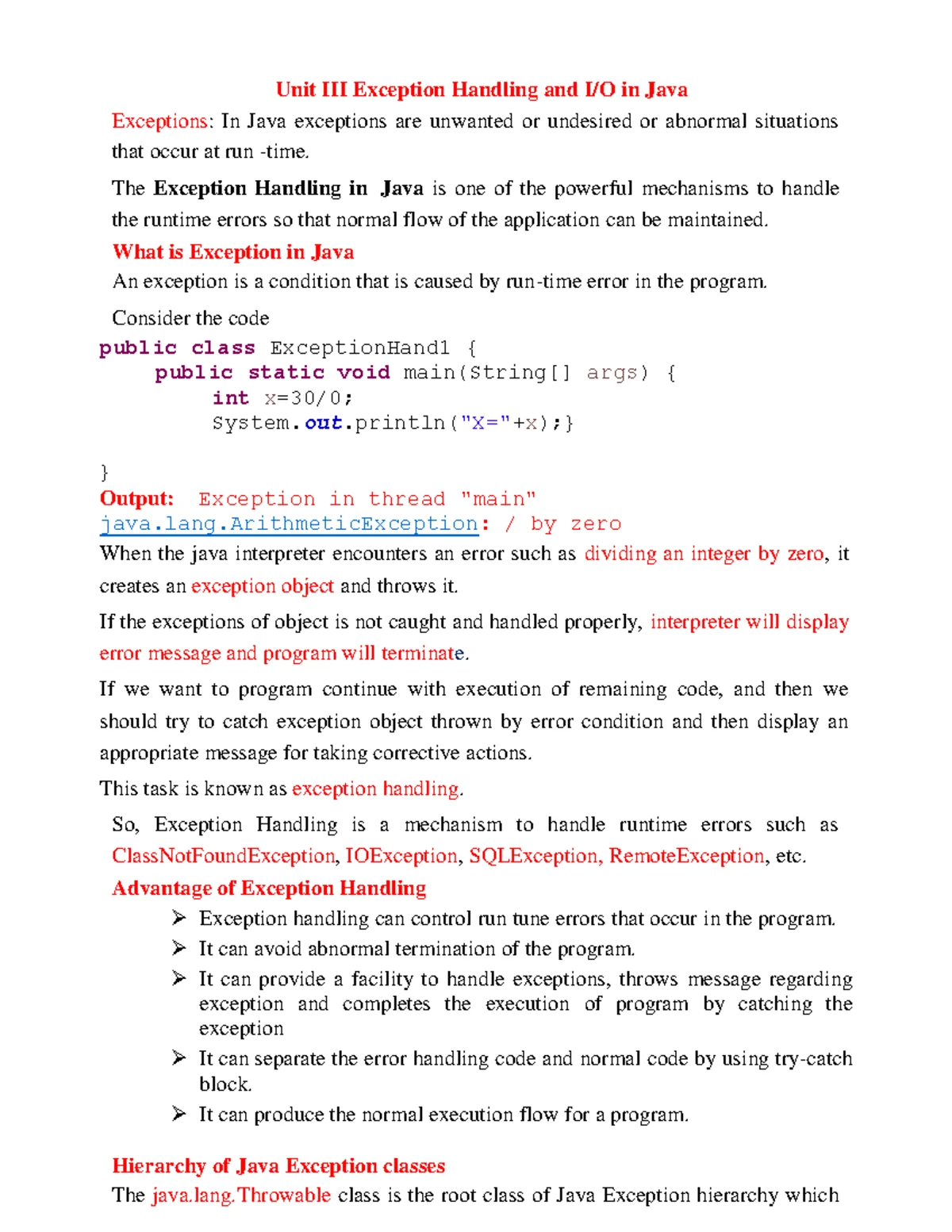 Java Unit IV Study Notes: Multi-threading & Generic Programming ...