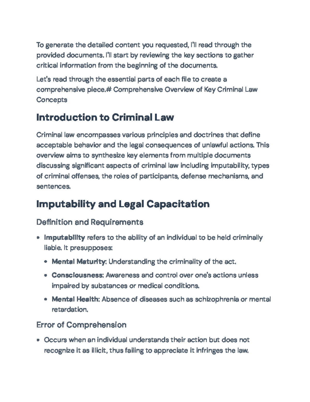 Comprehensive Overview of Key Criminal Law Concepts (CL101) - Studocu