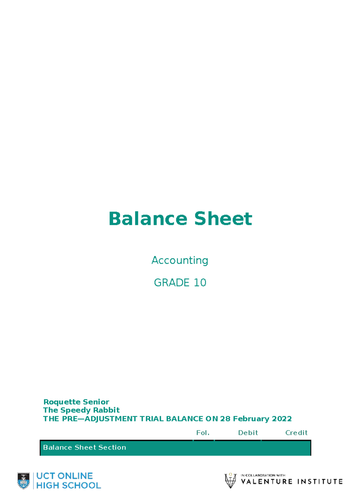 G10 Accounting M22 Balance Sheet & Income Statement Analysis - Studocu