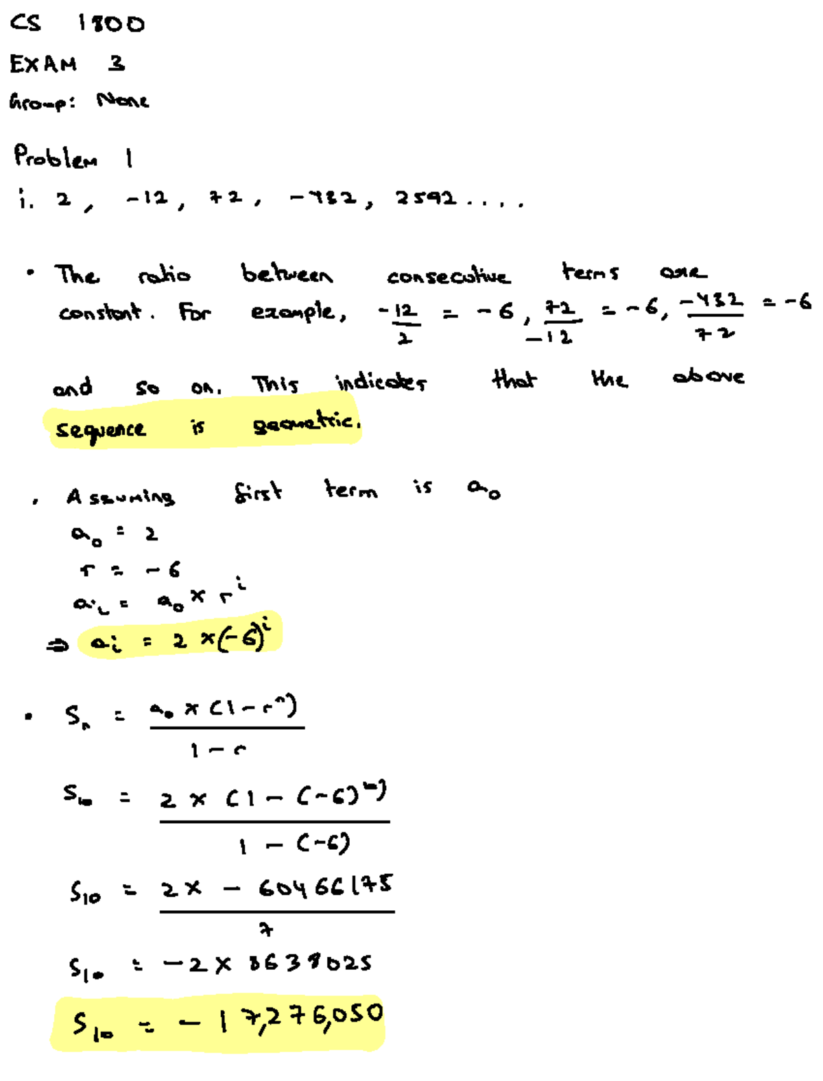 CS 1800 EXAM 3 - Discrete Structures Exam Problems and Solutions - Studocu