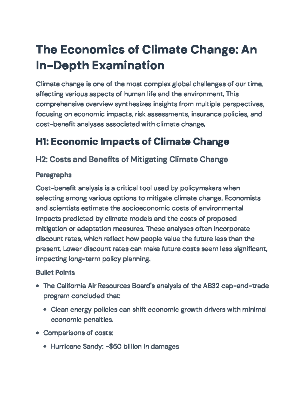 The Economics of Climate Change: Comprehensive Insights and Analysis ...