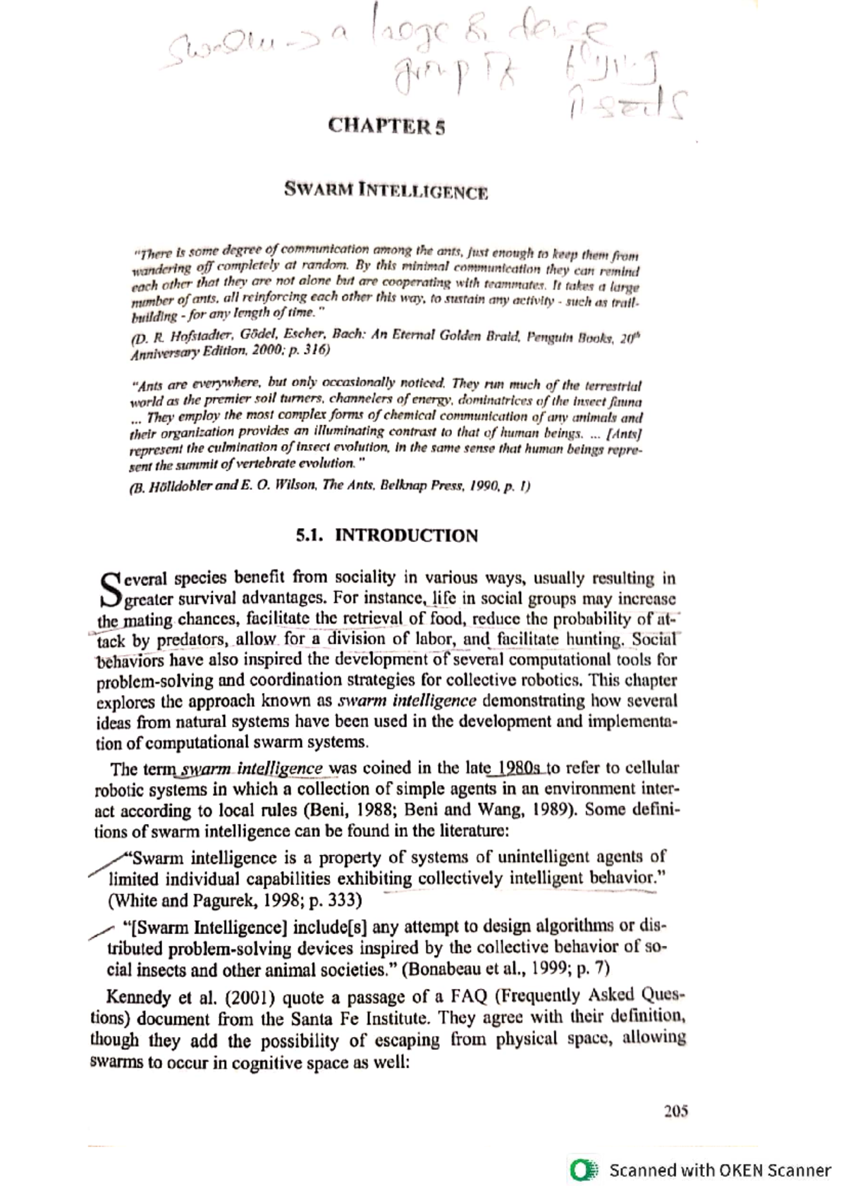 CHAPTER 5: SWARM INTELLIGENCE IN ANTS - NIC 3RD UNIT NOTES - Studocu