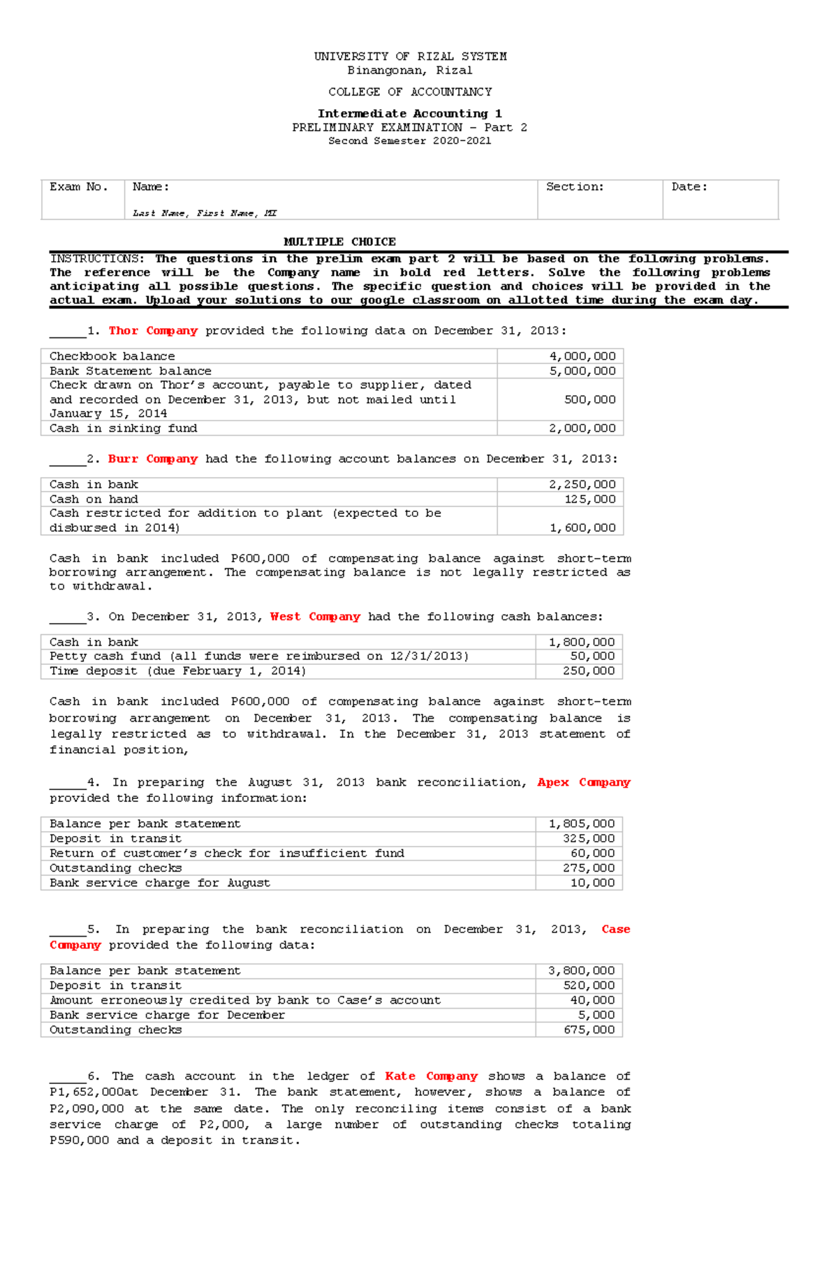 Intermediate Accounting 1 - Prelim Exam Part 2 Reference Guide - Studocu