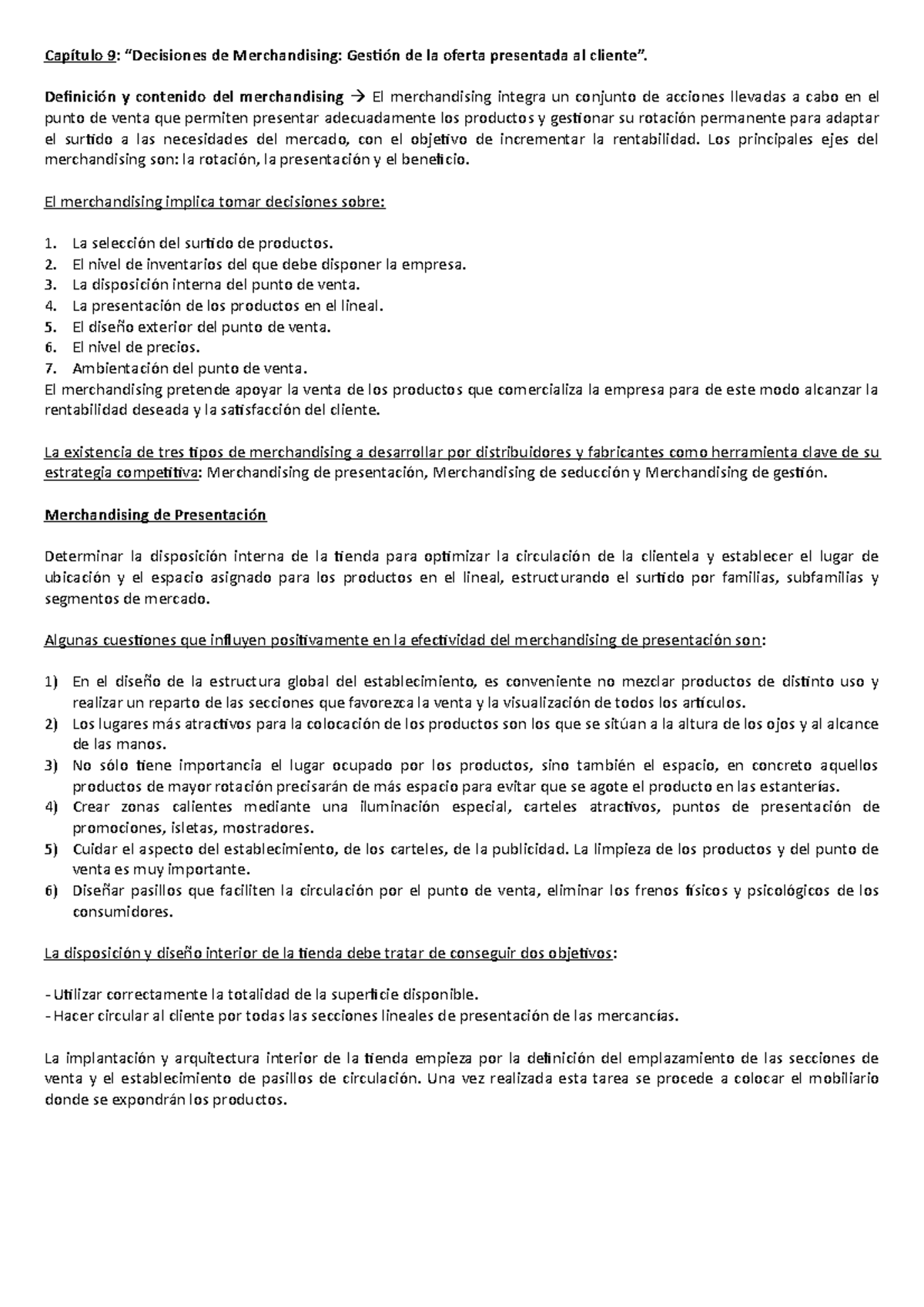 Resumen Capítulo 9: Decisiones de Merchandising en el Punto de Venta ...