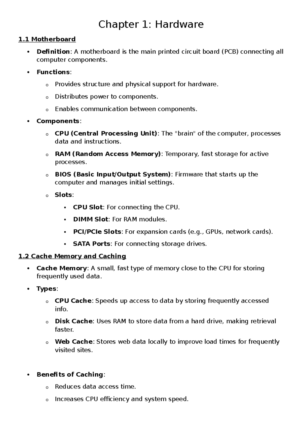 IT 11 - Comprehensive Summary of Computer Hardware and Software ...
