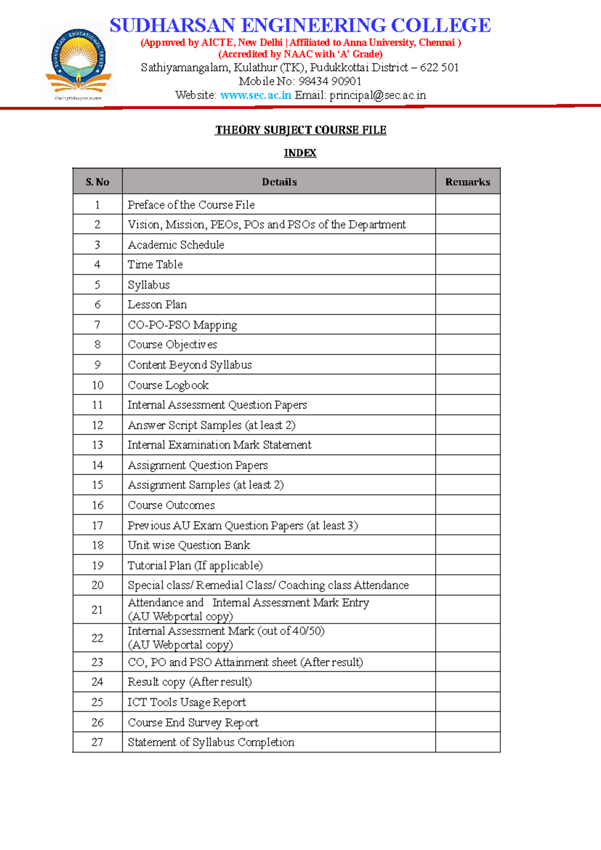 Final Course File for Operating Systems (AL3452) - Sudharsan Engg ...